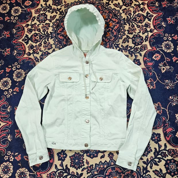 라코스테 라이브 데님 후드 크롭자켓 S