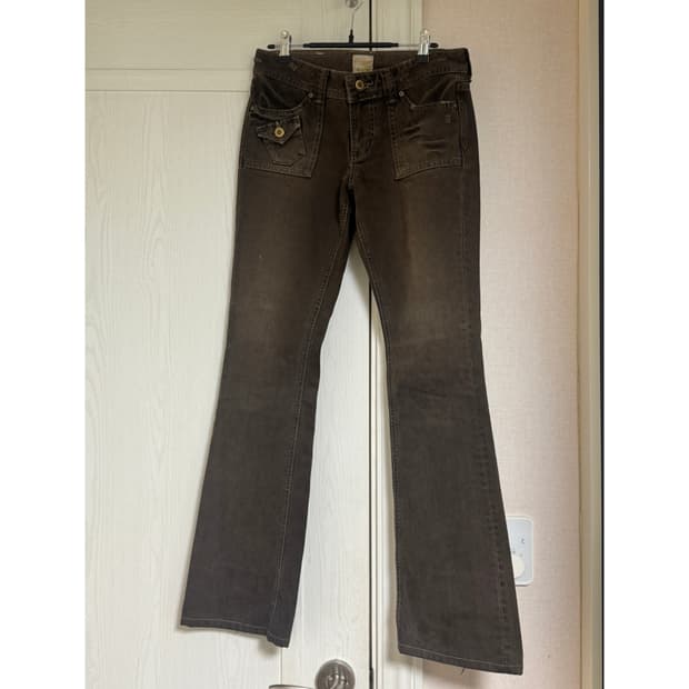 EDWIN SOMETHING 브라운 로우라이즈 부츠컷