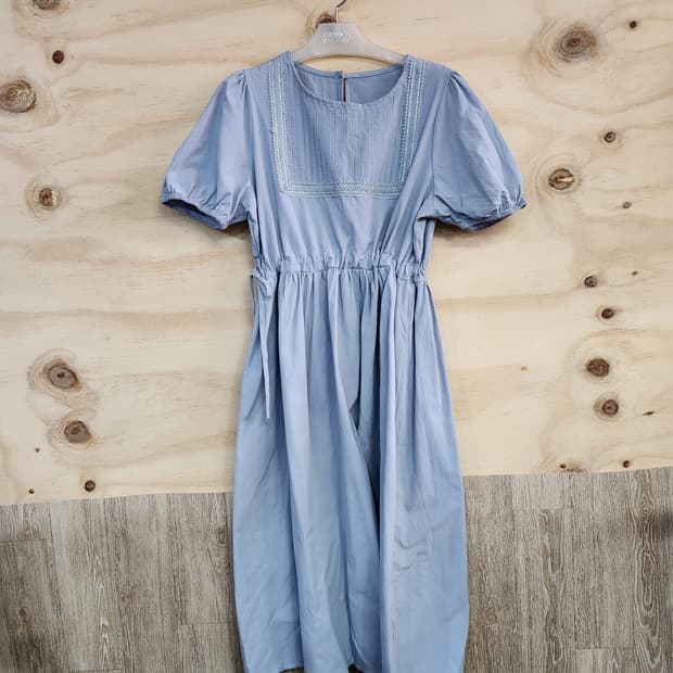 369) 허리조임 포인트 롱 원피스