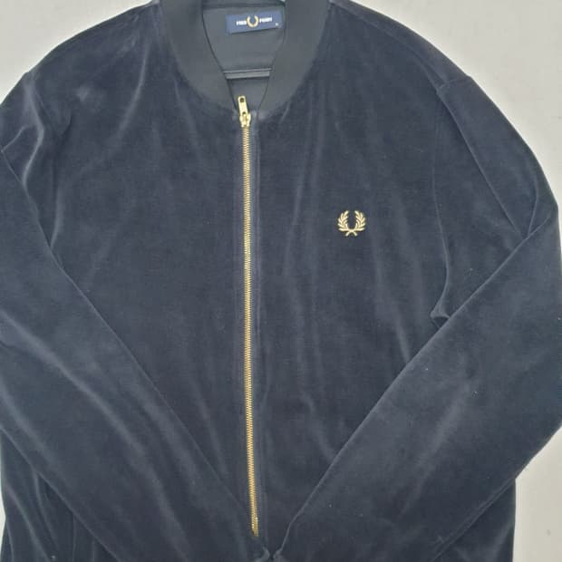 프레드페리 벨벳 블루종 xl