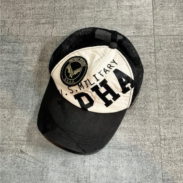 일본 Alpha usa 핀터깔y2k 펑크갸루 올드스트릿 메쉬볼캡