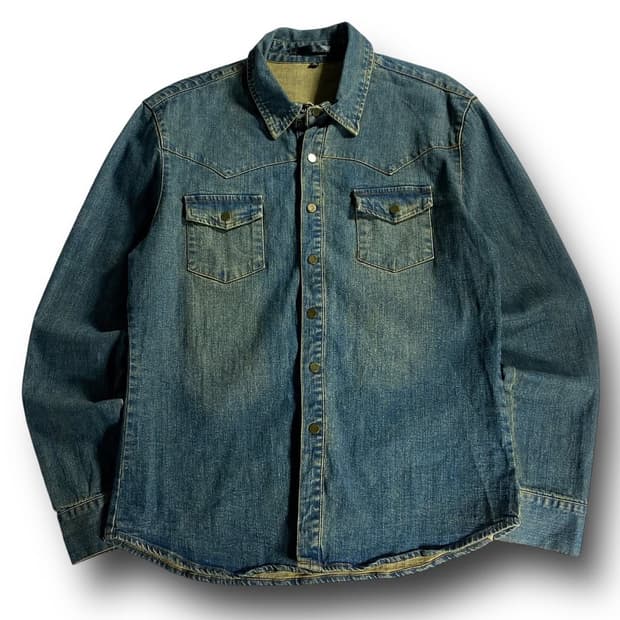 청 데님 셔츠