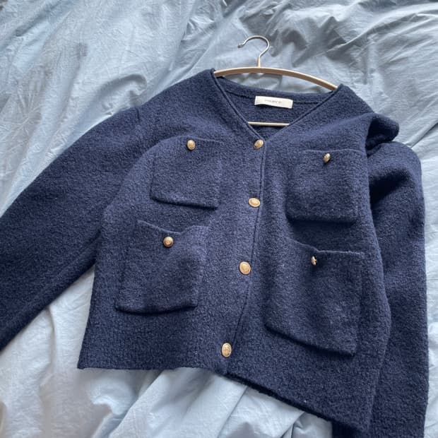 닐바이피 트위드가디건 니트