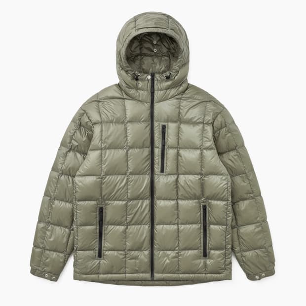 카키스 캠퍼 후디드 다운 자켓 세이지