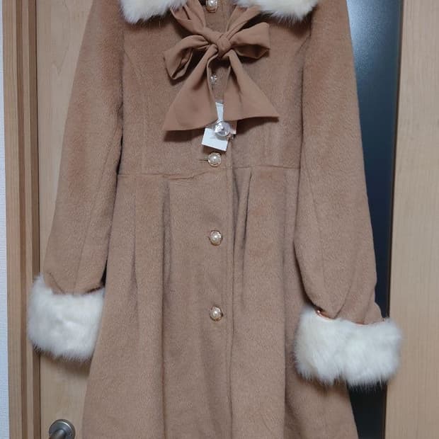 새상품)리즈리사 핀터깔 브라운 코트 마이멜로 콜라보 제품 라떼갸루