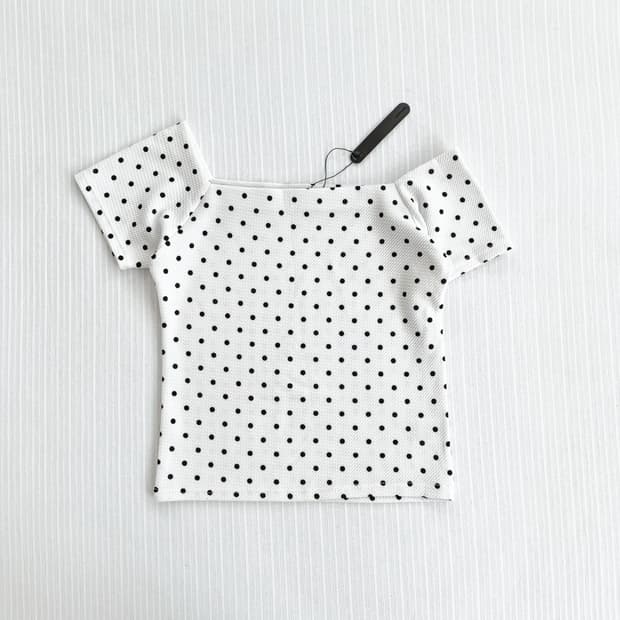 도트 ♥ 원숄더 숏 탑