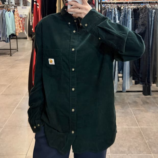 [NO.9] Carhartt 칼하트 코듀로이 셔츠 딥그린