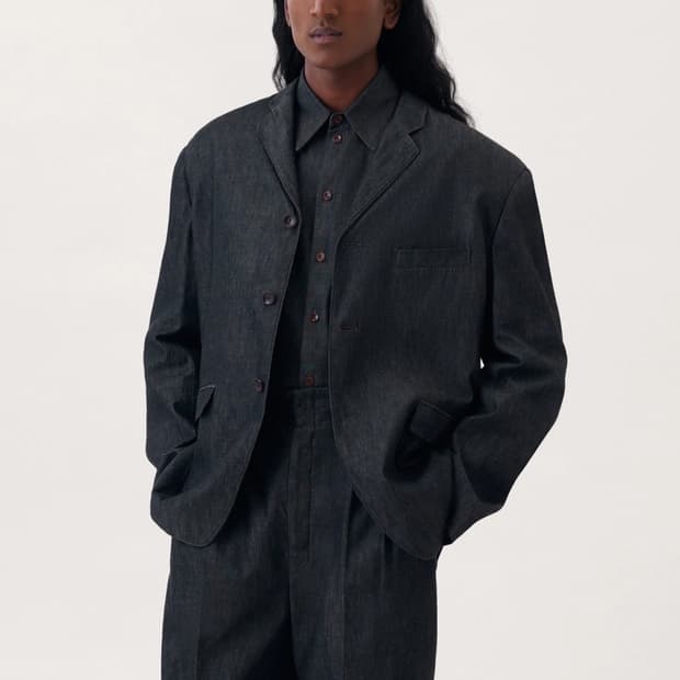 르메르 22SS 샴브레이 셔츠 앤트러사이트 데님 54