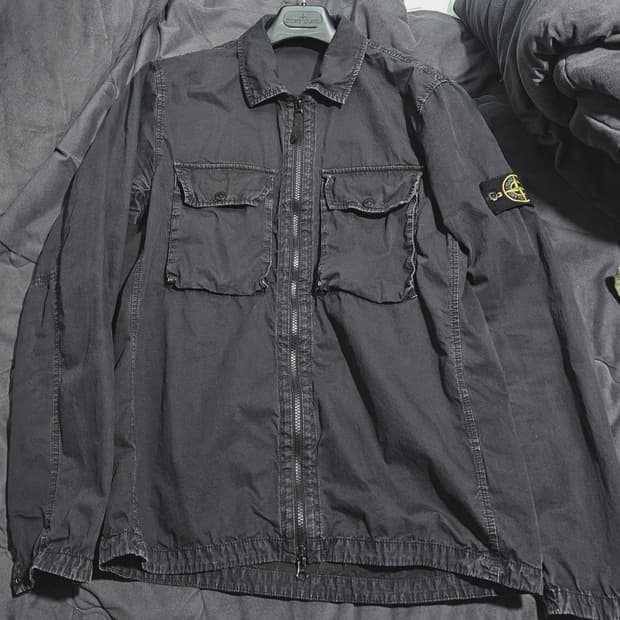 L 스톤아일랜드 올드이펙트 오버셔츠 블랙 