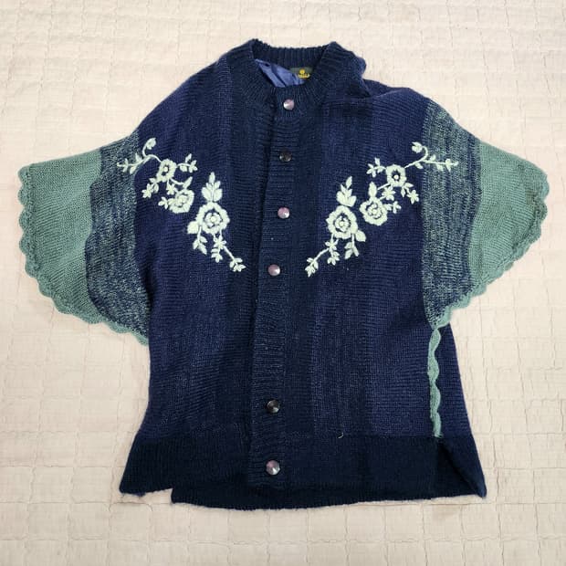 일본빈티지 가오리핏 겨울 니트가디건