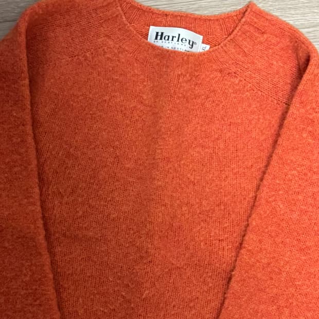 XL) 할리오브스코틀랜드 쉐기독 니트 오렌지