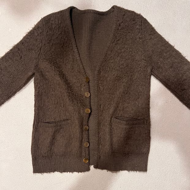 넘버나인 브라운 모헤어 가디건