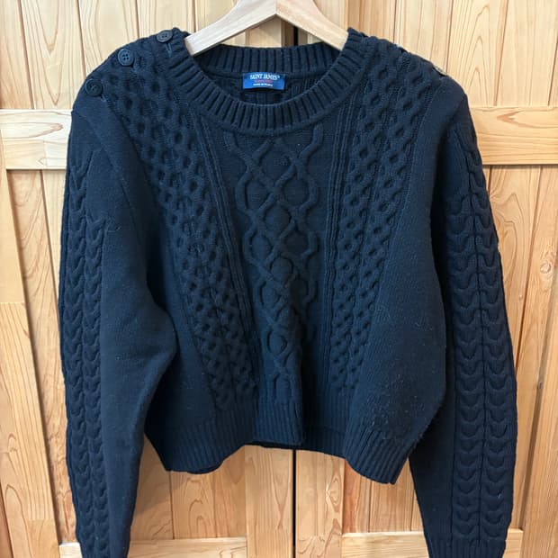 세인트제임스 블랙 꽈배기 니트