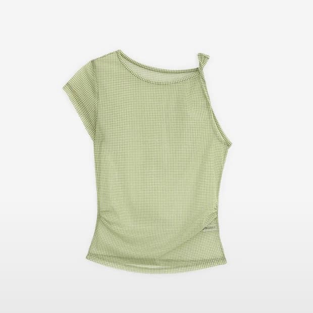 Unbalance Mesh T-shirt, GREEN 구해요!