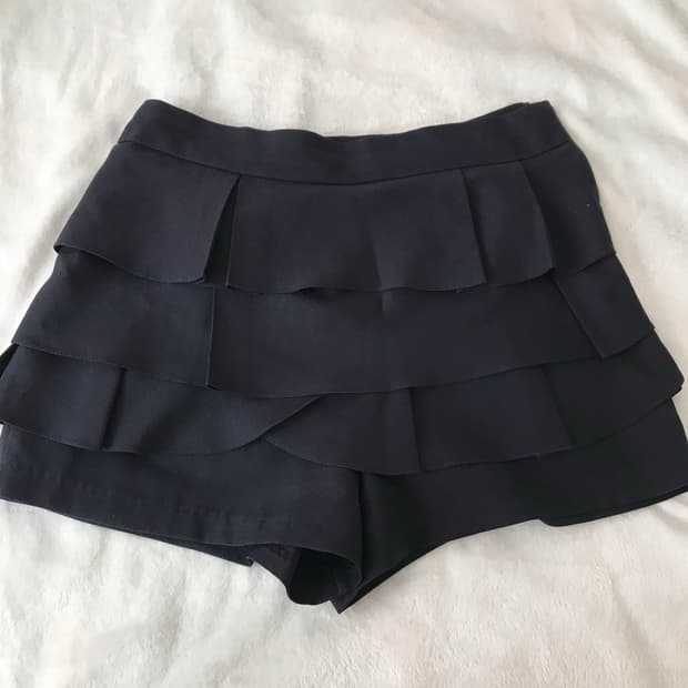 네이비 프릴 스커트