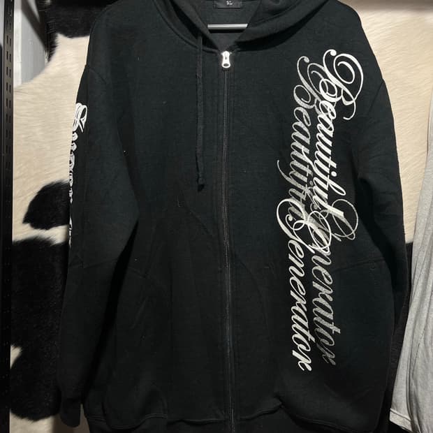 펑크 프린팅 후드집업