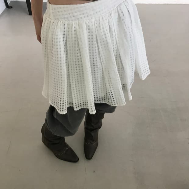 vintage ivory pattern skirt