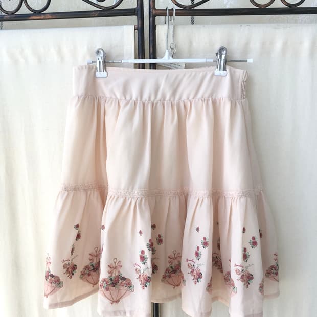  axes femme peach beige lace skirt