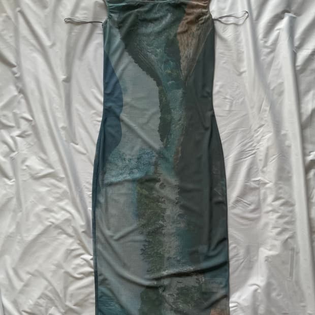 Arthur blue digital print mesh dress 6
