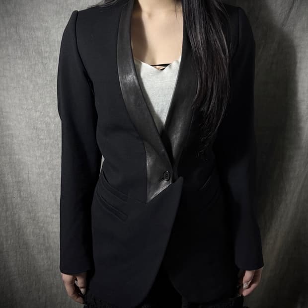 Neil Barrett Leather Lapel Tuxedo blazer