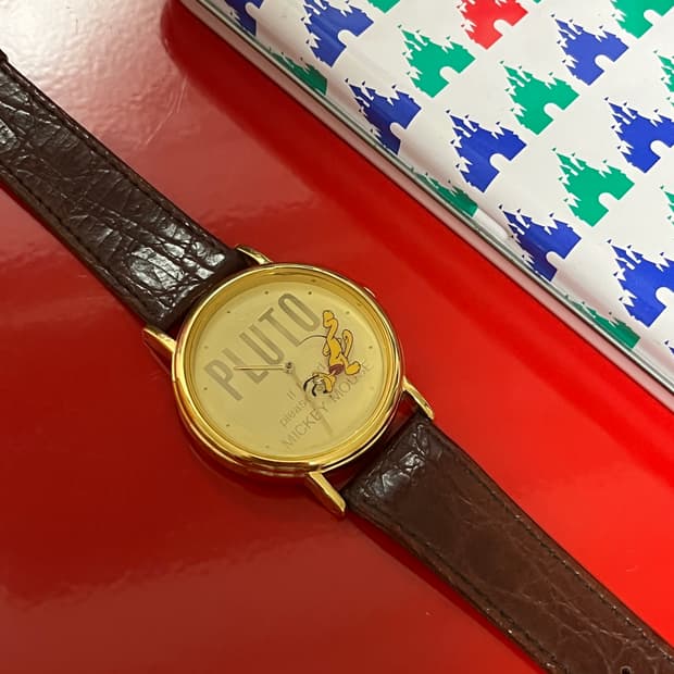 90s 초희귀 레트로 빈티지 디즈니 쿼츠 시계 미키마우스 플루토