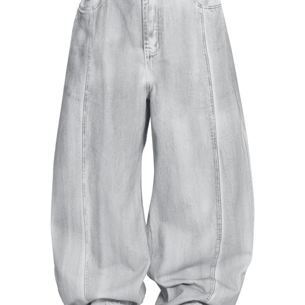 오와이 로우햄 스티치 볼륨 와이드 데님팬츠 M 