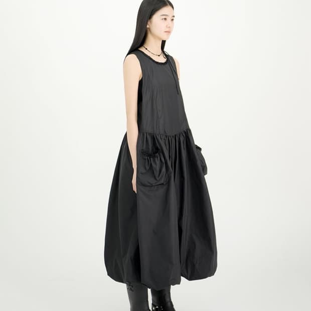 유노이아 sleevess moss dress (블랙 M, 수선 필요)