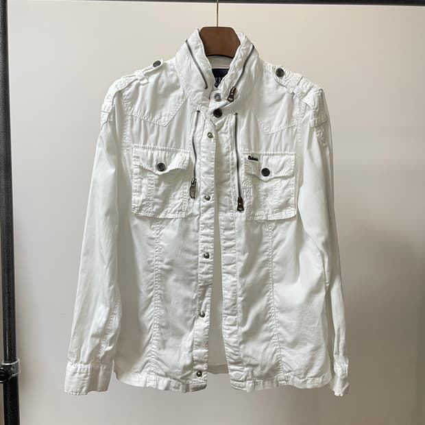 (L) Buckaroo 버커루 화이트 견장 포켓 락시크 자켓