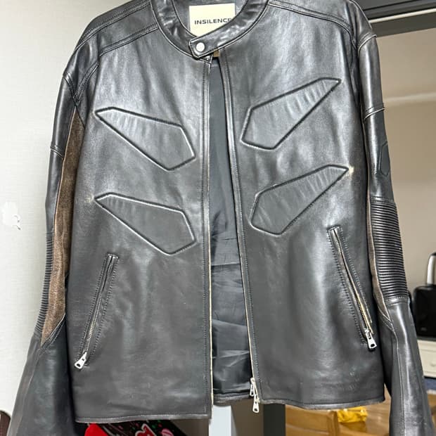 인사일런스 바이커 가죽 자켓 insilence leather jacket