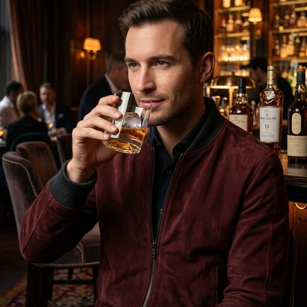 타임옴므 천연가죽(고트)스웨이드 자켓 (100사이즈) - 와인컬러