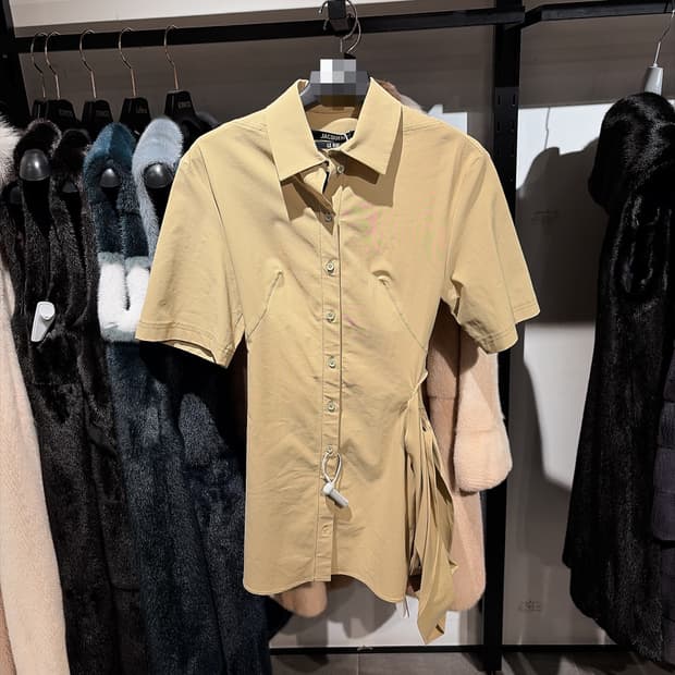 (정품/새상품) 자크뮈스 여성 라이트카키 카미사 드레이프 셔츠 드레스