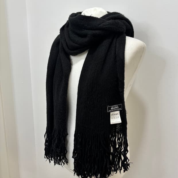 Beams 빔즈 블랙 아크릴 머플러 목도리