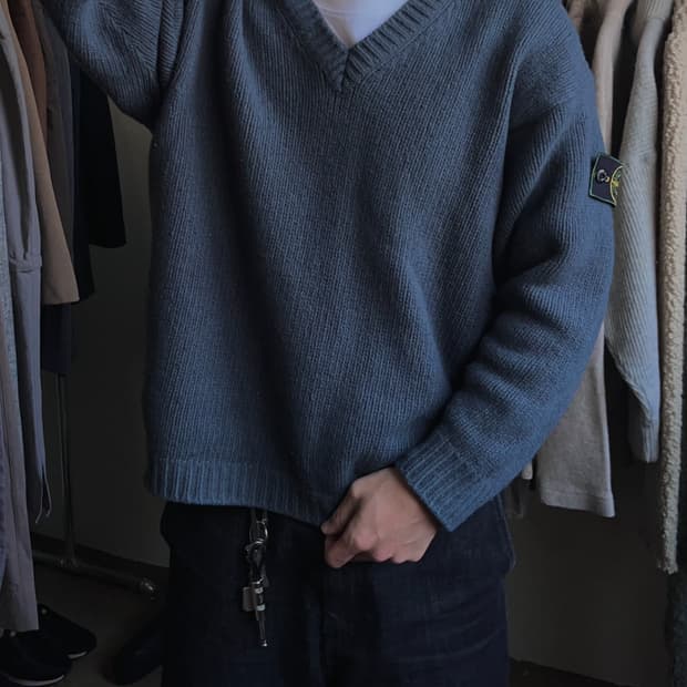 [M]92AW 스톤아일랜드 아카이브 브이넥 니트