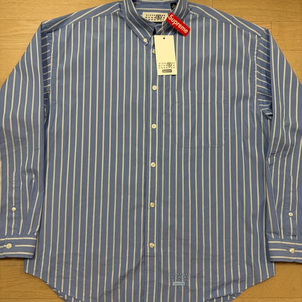 [S] 슈프림 mm6 마르지엘라 스트라이프 셔츠 블루