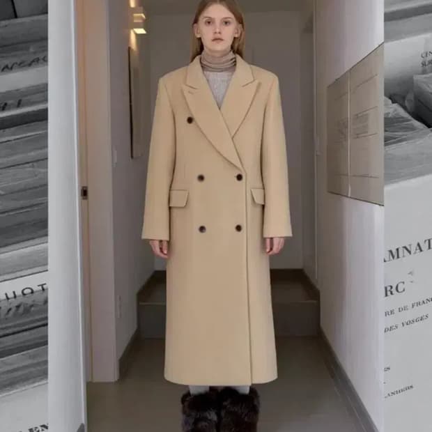 시눈 롱코트 베이지 