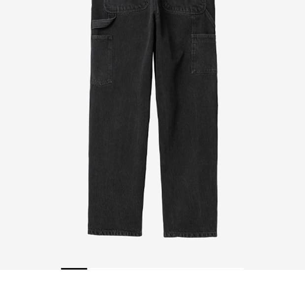 (32*32) 칼하트WIP 더블 니 팬츠 스미스 (블랙 스톤 워시드)