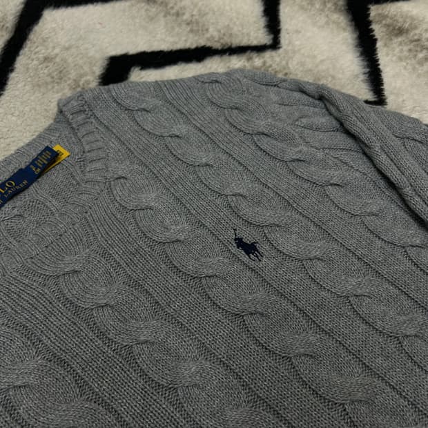 [실측L]폴로랄프로렌 라운드 케이블 니트/그레이