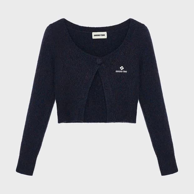 [8]슈슈통 25fw 원 버튼 캐시미어 가디건/네이비