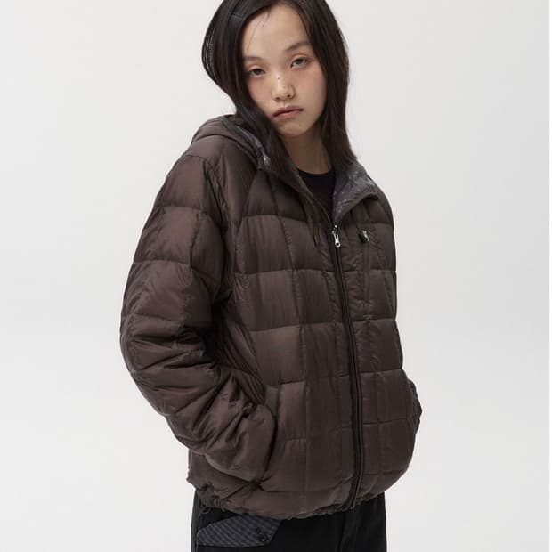 REVERSIBLE PADDED DUCK DOWN, BROWN