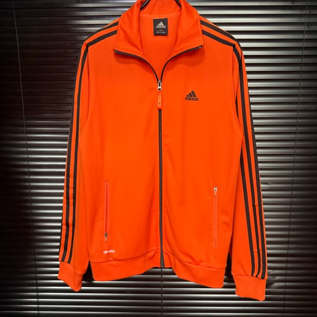 아디다스 오렌지 주황색 져지 저지 트랙탑 집업 올드스쿨 XL 105 배색