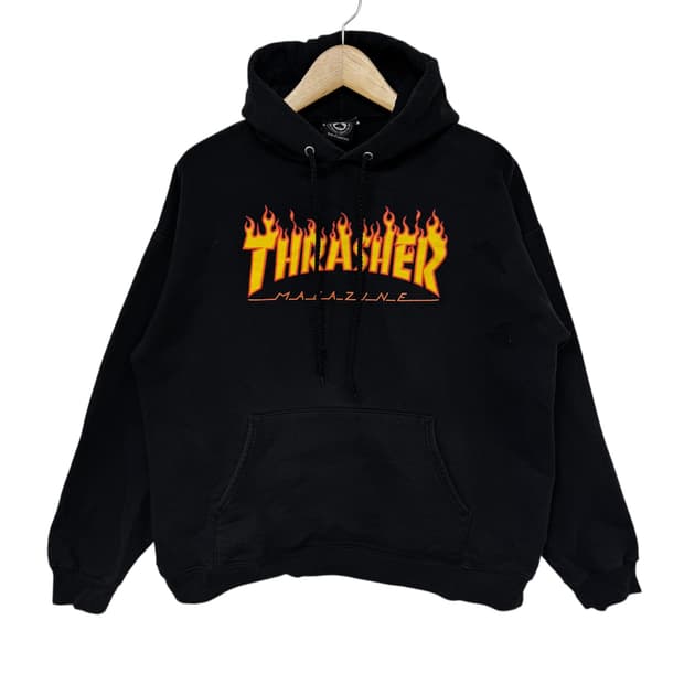 트레셔 불꽃로고 후드티