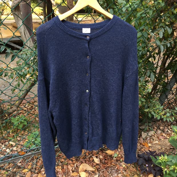 네이비 울 가디건