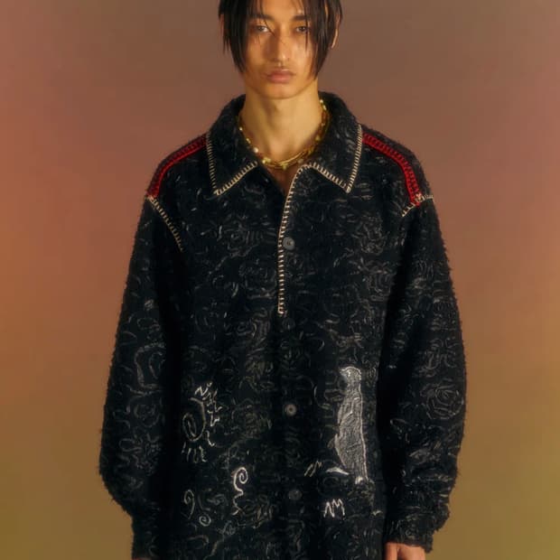 [M] 앤더슨벨 샌디 버디 엠브로이더리 셔츠 - 블랙