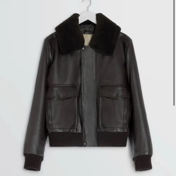 [새상품] 25FW 르메르 레더 블루종 무스탕 자켓 블랙 브라운