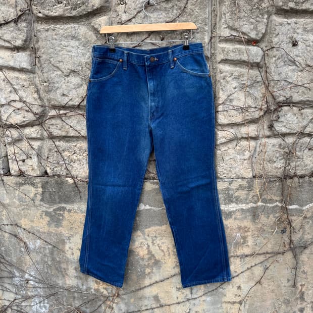 80s 랭글러 빈티지 912den 카우보이컷 워싱 데님 팬츠 부츠컷