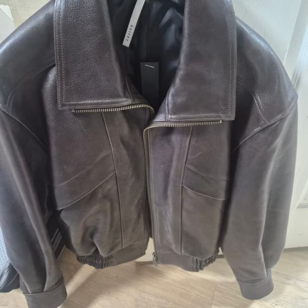 깡 노이어 콜라보 엔틱 카우 레더 하이넥 블루종 50사이즈