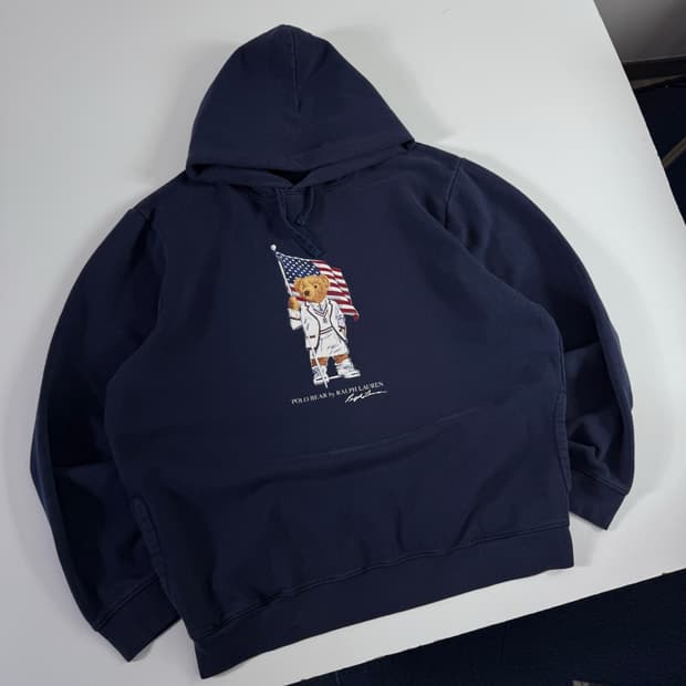 Polo 폴로 랄프로렌 성조기베어 네이비 후드티