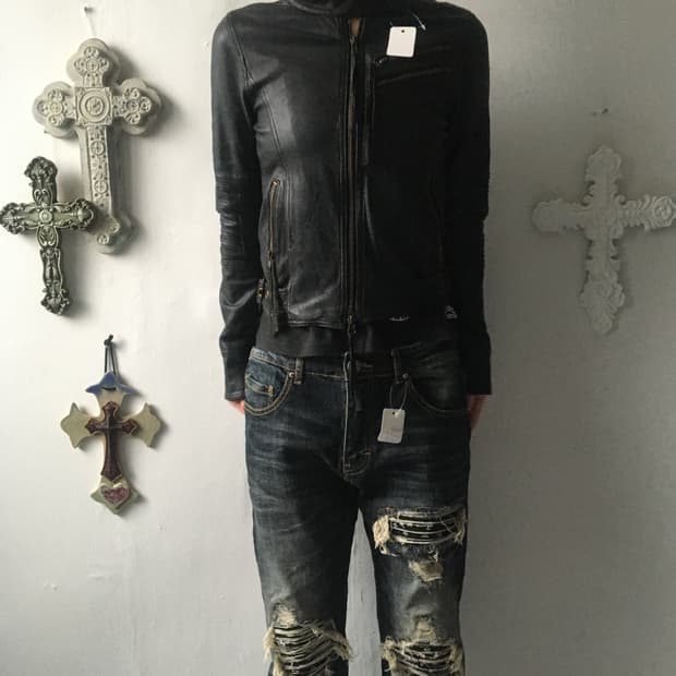 Slim fit lamb leather jacket