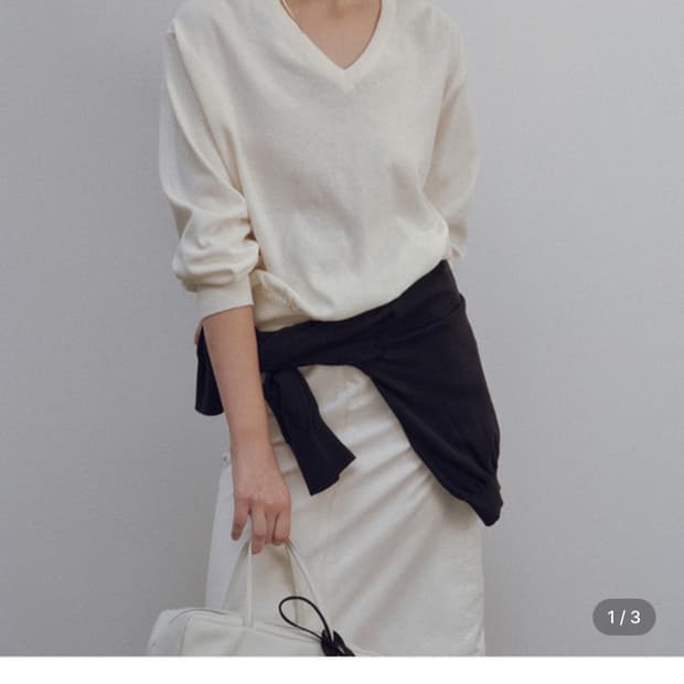 낫띵리튼 Pipley v-neck pullover (Ivory) s