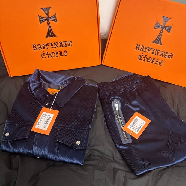 [한정판/새상품]라피나토 에뚜엘 벨벳 트러커 셋업 50 네이비